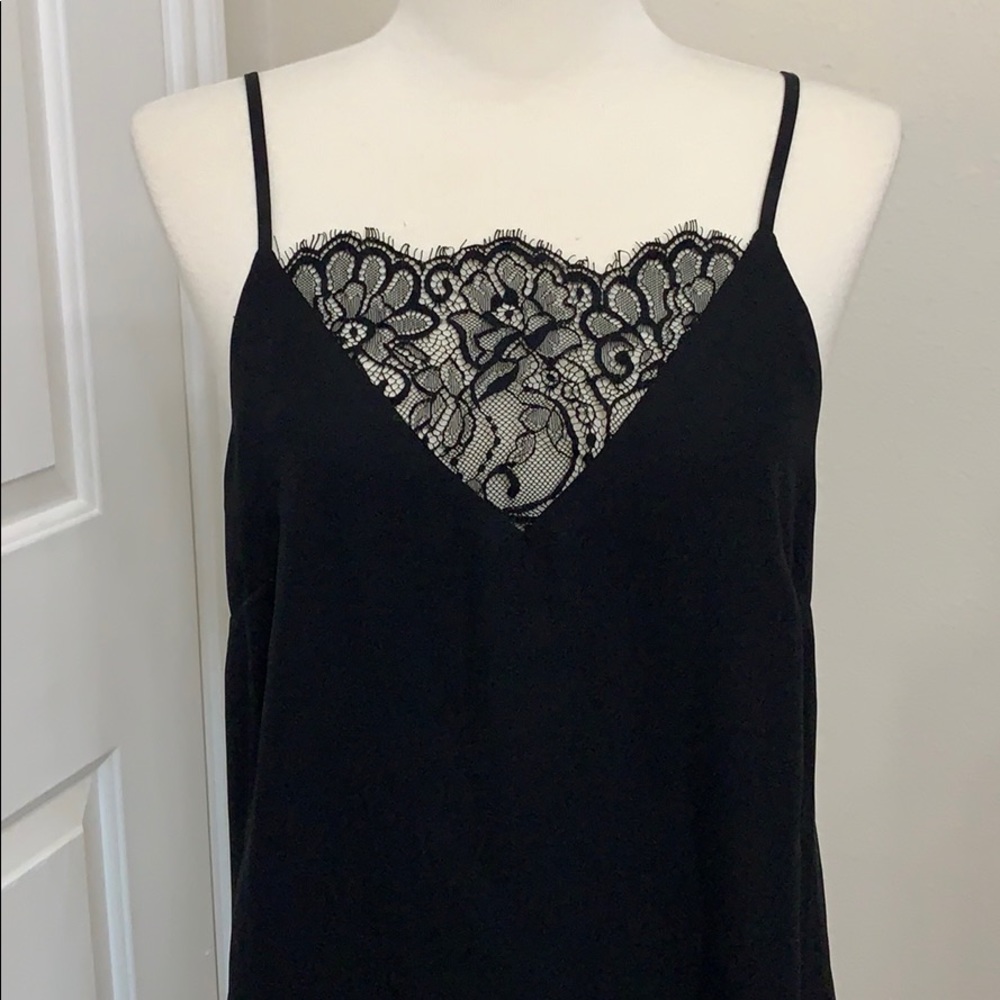 Wayf black lace tank